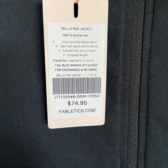 Cropped black athletic zip up - Picture 3 of 3